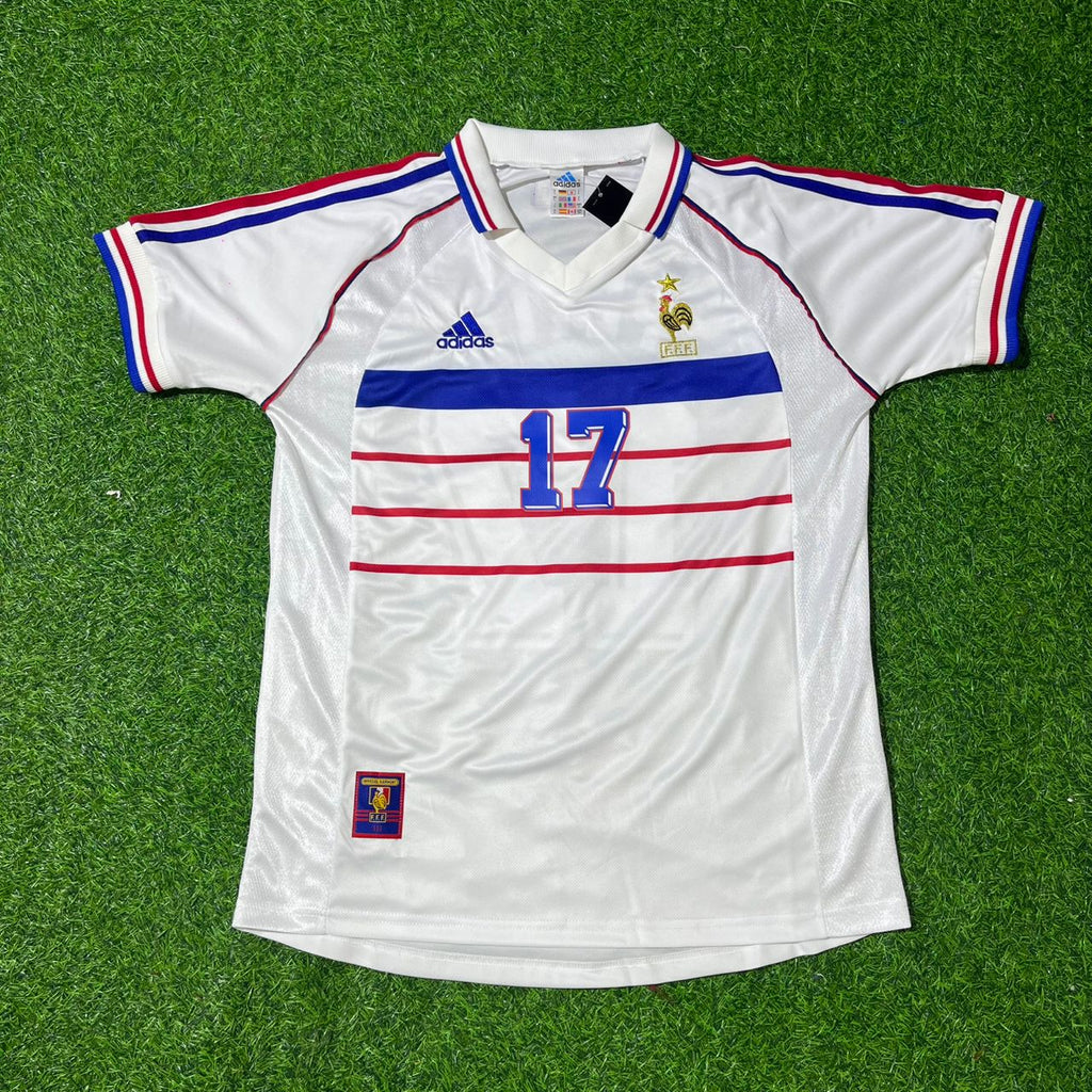 1998 France World Cup Emmanuel Petit Retro Football Jersey – Front View