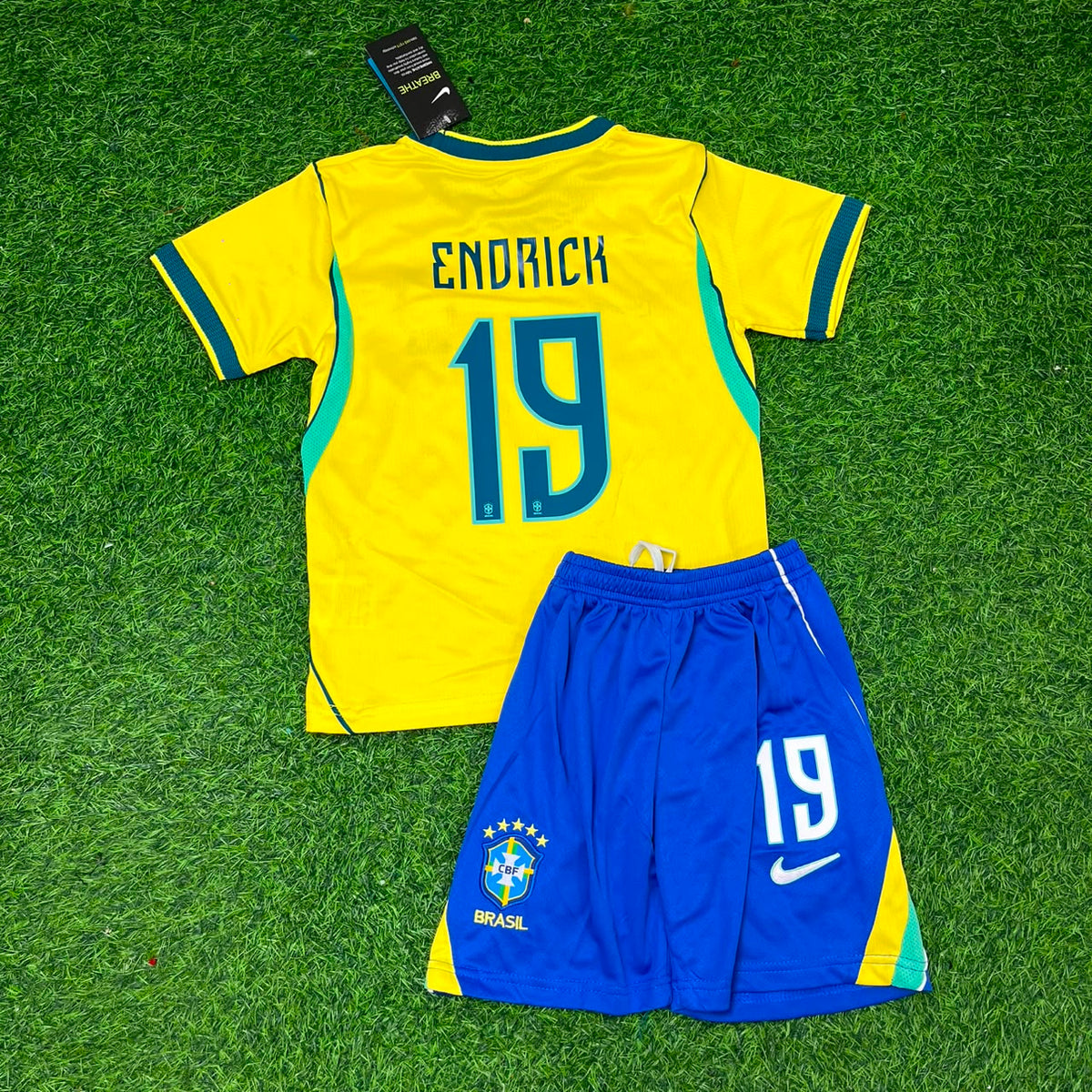 Endrick Brazil 2026 World Cup Home Yellow KIDS Football Jersey – Front View