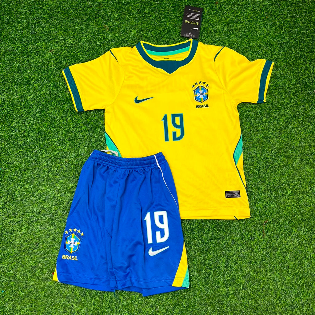 Endrick Brazil 2026 World Cup Home Yellow KIDS Football Jersey – Detailed View