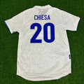 Enrico Chiesa #20 Italy 1998 World Cupe Away White Retro Jersey Football – Back View