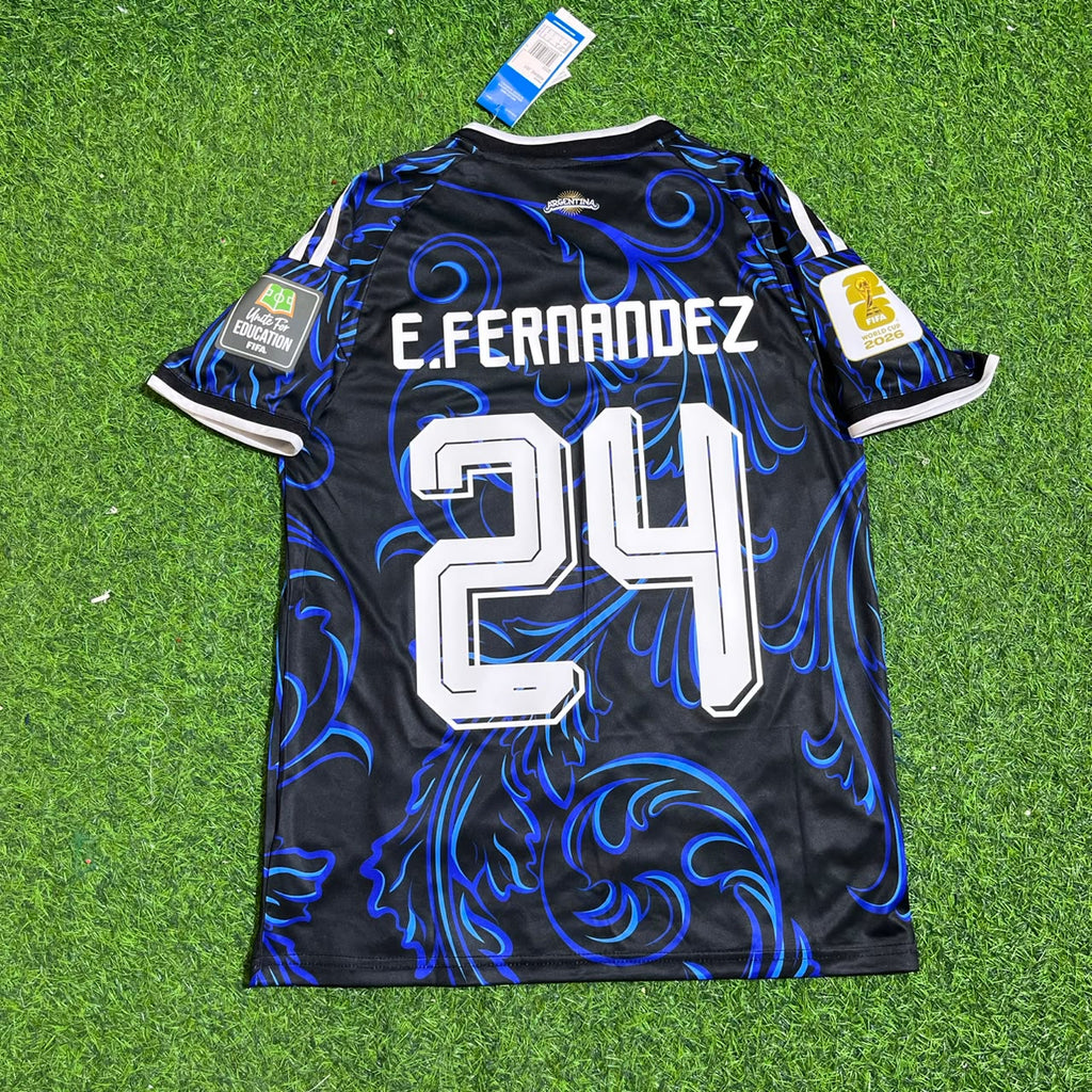 Argentina 2026 World Cup New Season Football Jersey – Enzo Fernández #24 – Back View