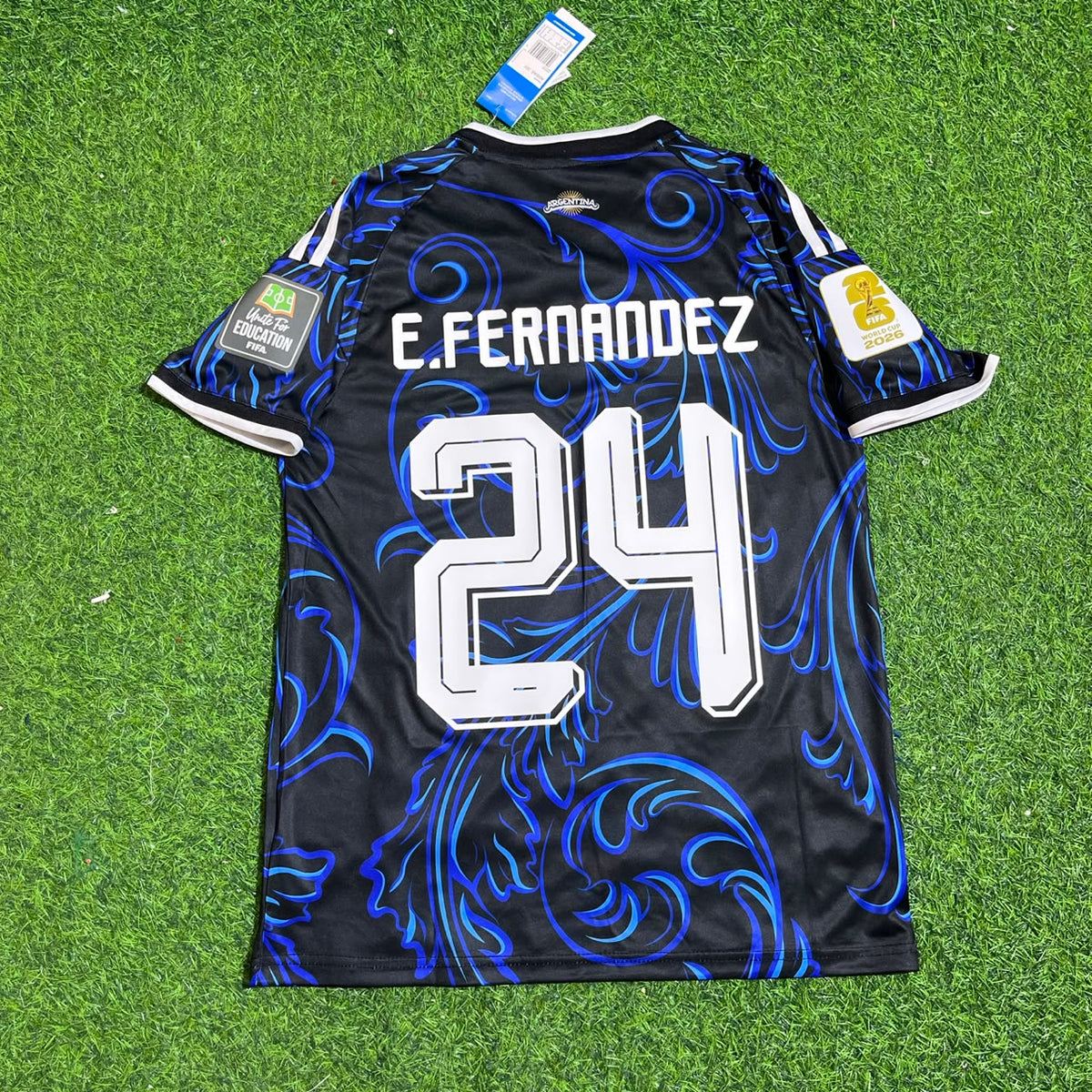 Argentina 2026 World Cup New Season Football Jersey – Enzo Fernández #24 – Back View