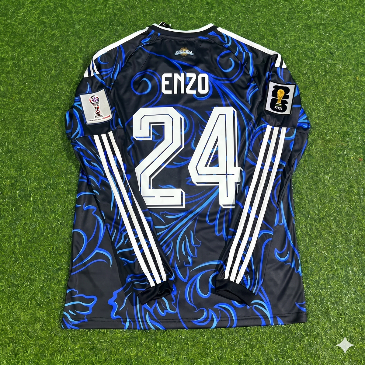 Enzo Fernandez Argentina 2026 World Cup Long Sleeve Football Jersey – Back View