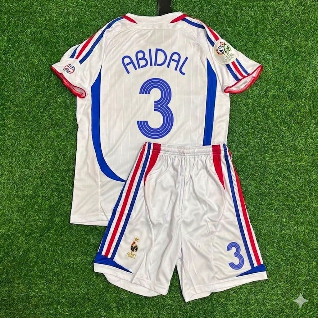 France 2006 World Cup Retro Kids Kit – | KinderTrikot Enfant – Éric Abidal #3 – Back View