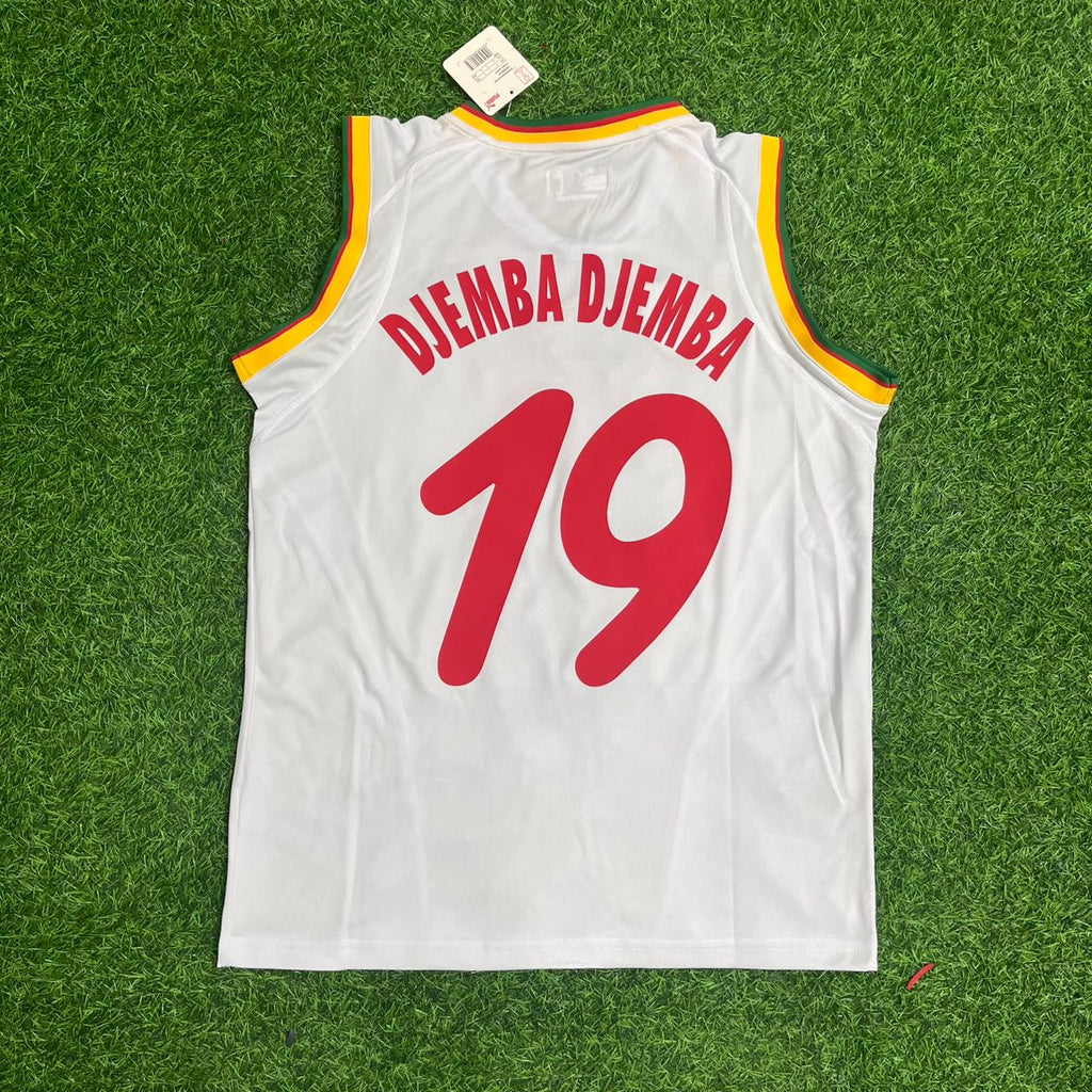 Eric Djemba-Djemba Cameroon 2002 AFCON Sleeveless Retro Football Jersey – Back View