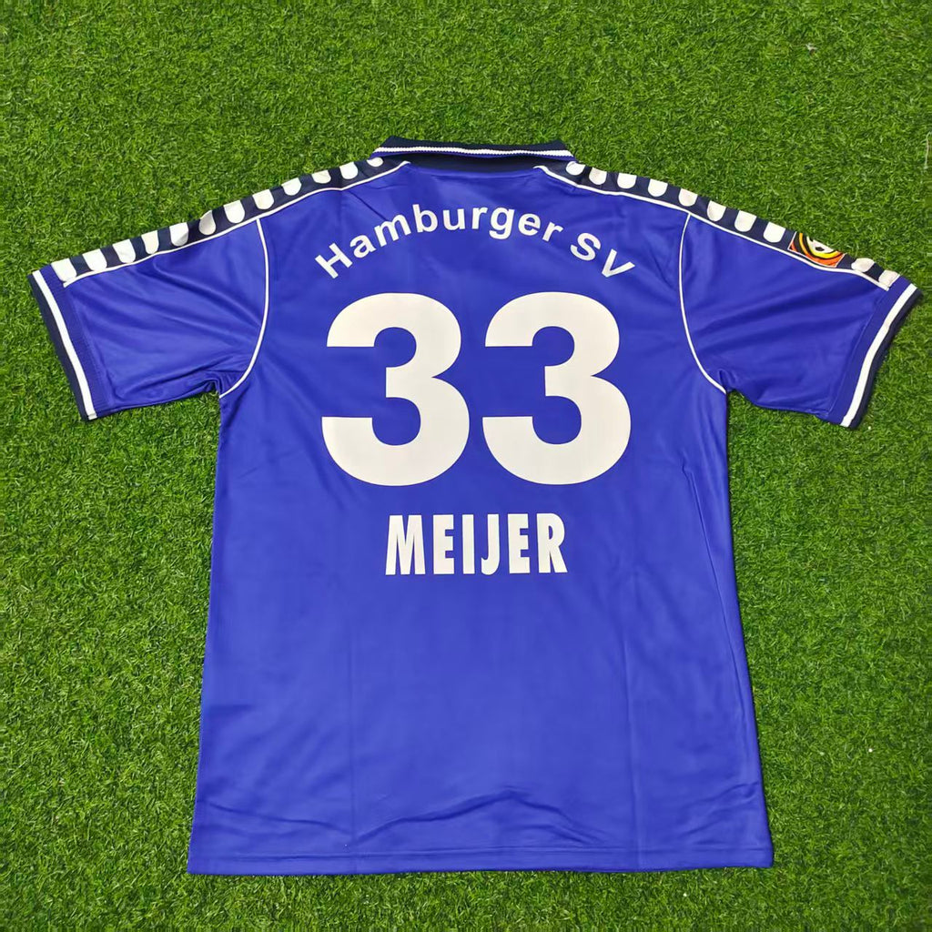 Erik Meijer Hamburger SV 2000-2001 Retro Heimtrikot Rot – Back View