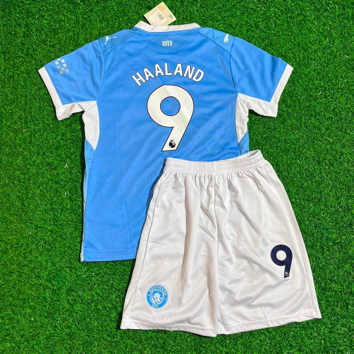 Erling Haaland Kids Children Football Jersey Set – Back View