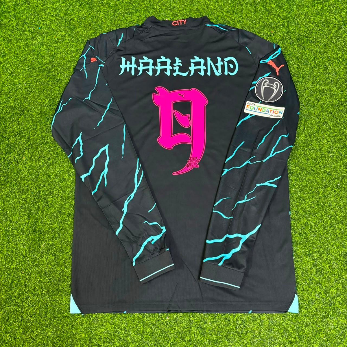 Erling Haaland Manchester City Special Font Jersey – Back View