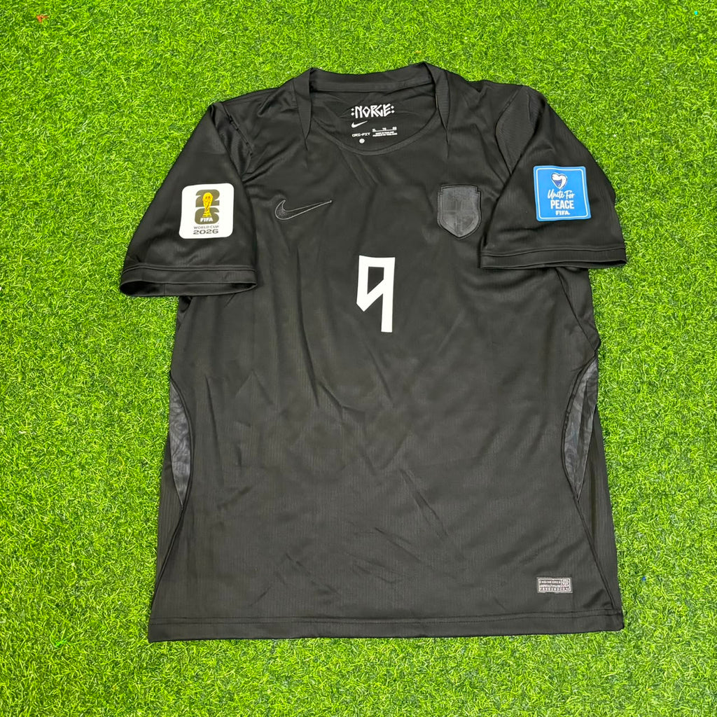 Erling Braut Haaland #9 Norway 2026 World Cup Black Away Football Jersey – Front View