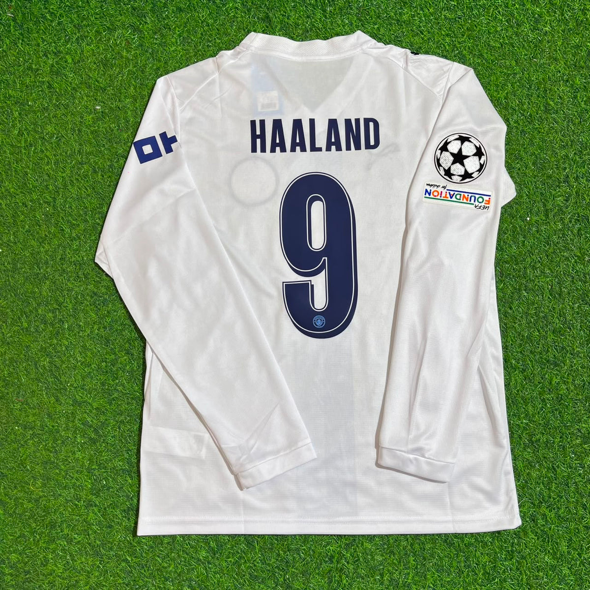 Erling Haaland #9 Manchester City 2026-27 Third New Season Long Sleeve Champions League Patch Jersey – Back View
