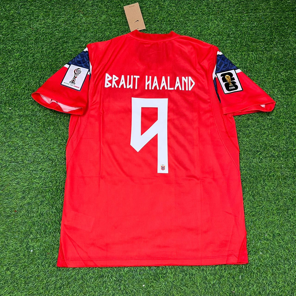 Erling Haaland #9 Norway 2026 World Cup Home Football Jersey – 4