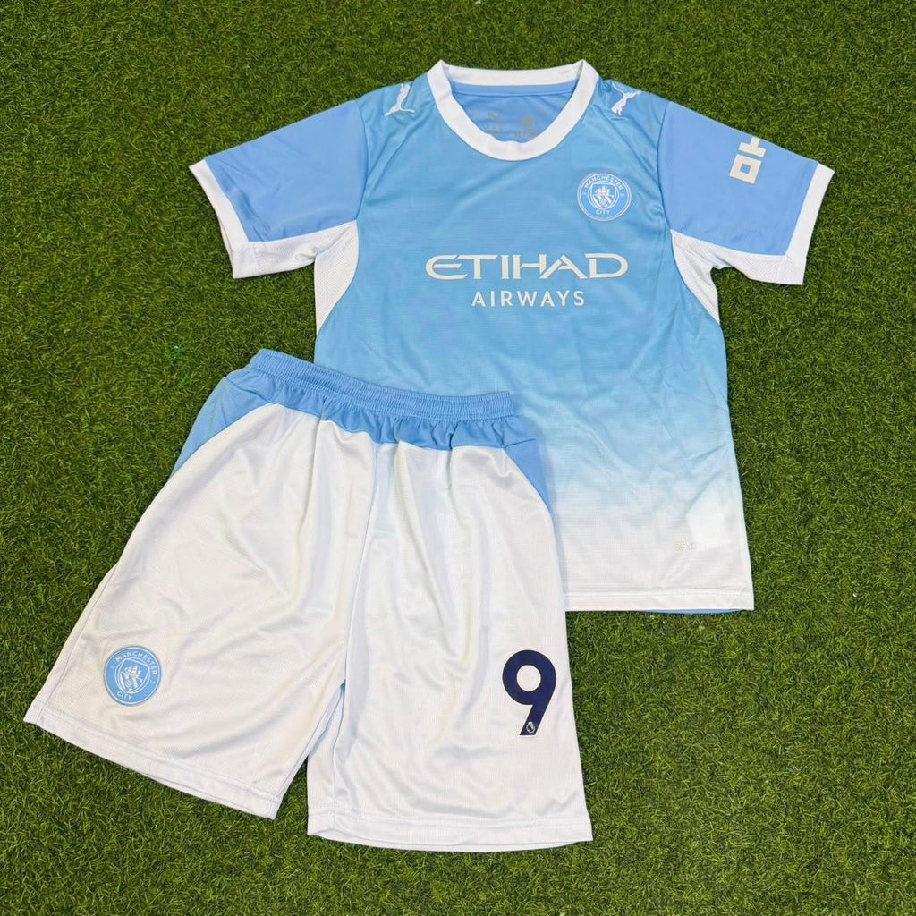 Erling Haaland Manchester City 2026-27 Home New Season Kids Jersey – Front View