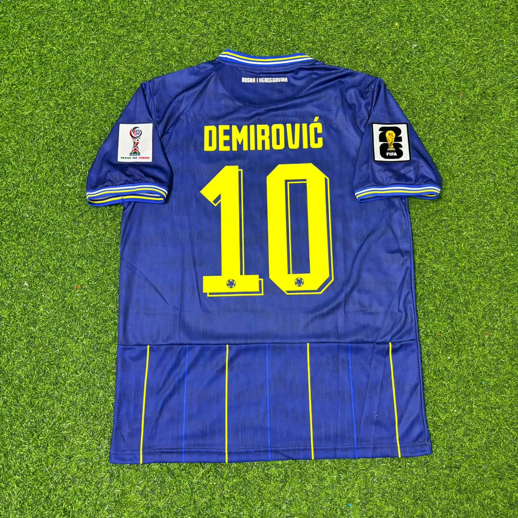 Ermedin Demirovic Bosnia and Herzegovina 2026 World Cup Blue Football Jersey – Back View