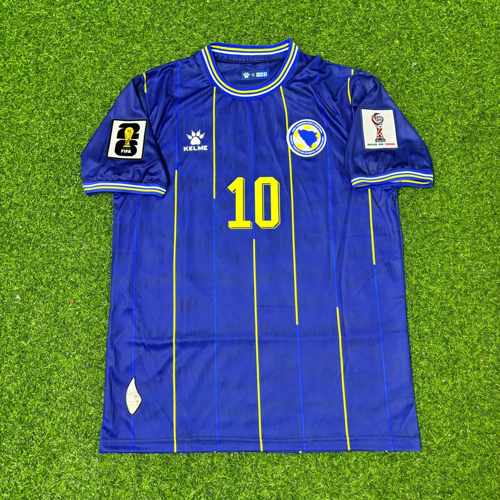 Ermedin Demirovic Bosnia and Herzegovina 2026 World Cup Blue Football Jersey – Front View