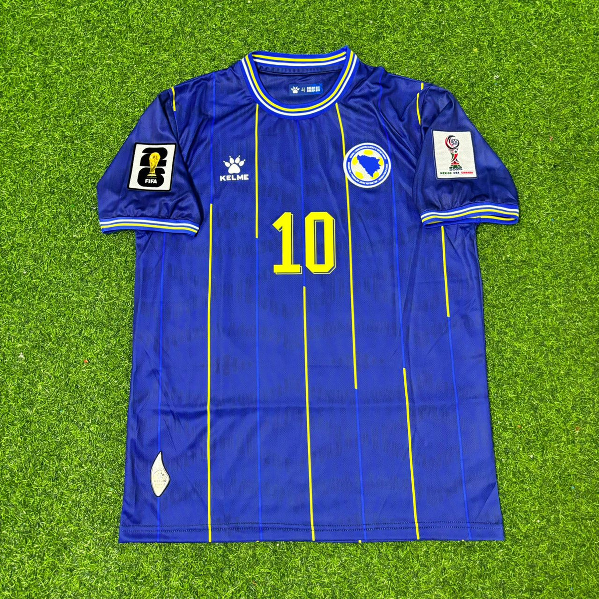 Ermedin Demirovic Bosnia and Herzegovina 2026 World Cup Blue Football Jersey – Front View