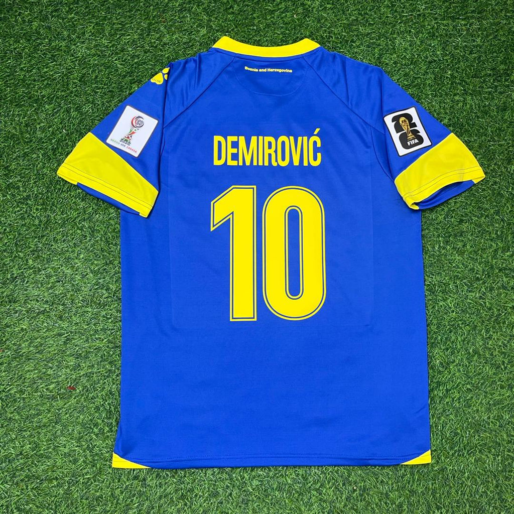 Ermedin Demirovic Bosnia and Herzegovina 2026 World Cup Home Football Jersey – Back View