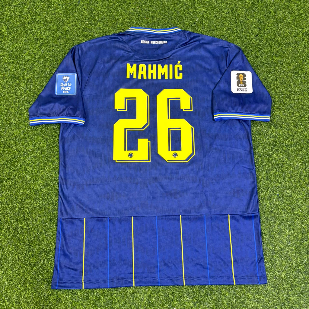 Ermin Mahmic Bosnia and Herzegovina 2026 World Cup Blue Football Jersey – Back View