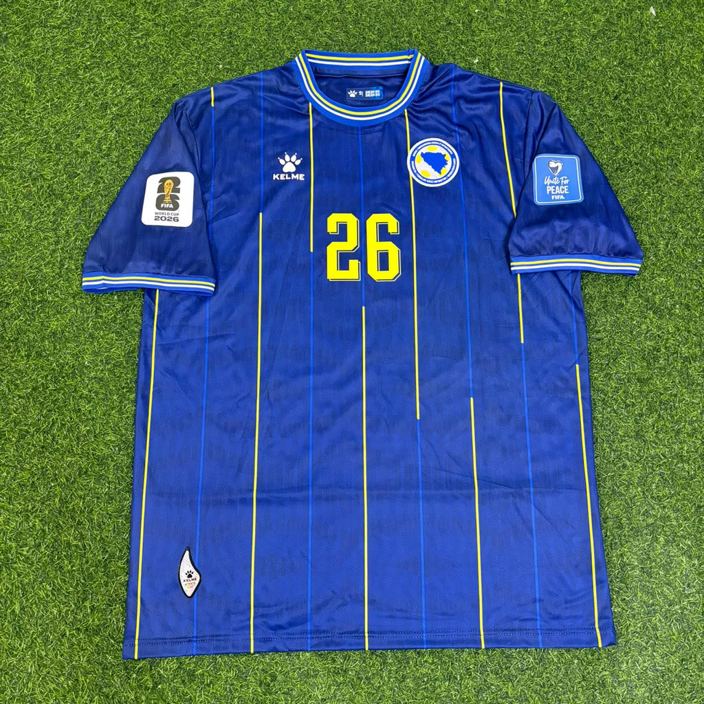Ermin Mahmic Bosnia and Herzegovina 2026 World Cup Blue Football Jersey – Front View
