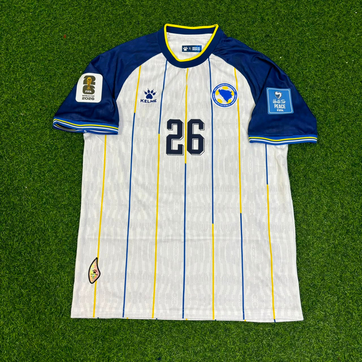 Ermin Mahmic Bosnia and Herzegovina 2026 World Cup White Football Jersey – Front View