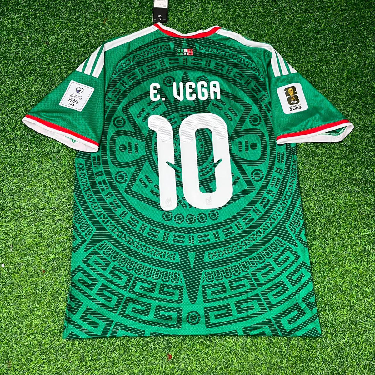 2026 Mexico World Cup Ernesto Alexis Vega Home Green Football Jersey – Back View