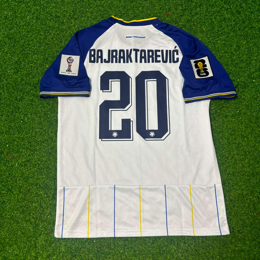 Esmir Bajraktarević Bosnia and Herzegovina 2026 World Cup Away White Football Jersey – 6