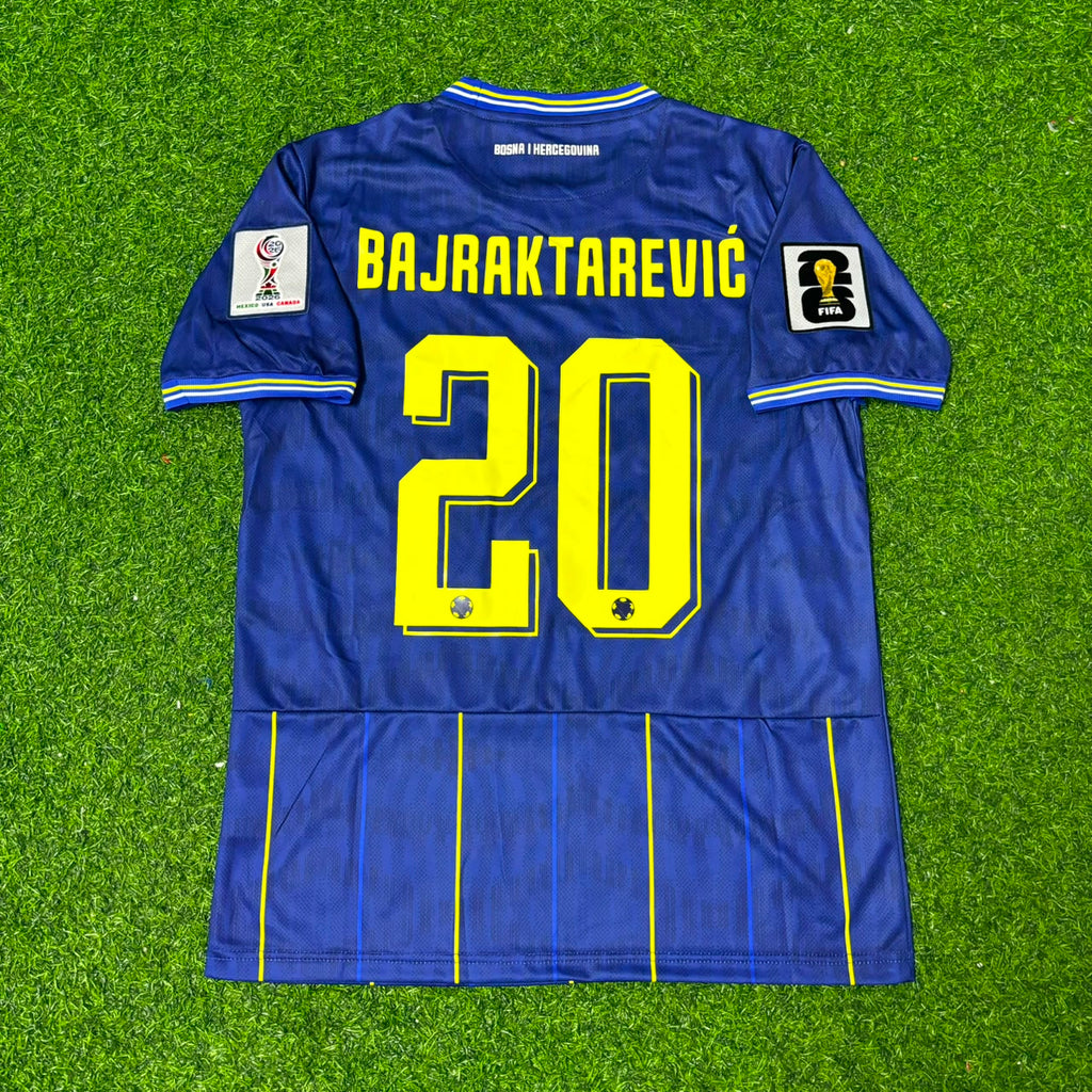 Esmir Bajraktarević Bosnia and Herzegovina 2026 World Cup Dark Blue Football Jersey – Back View