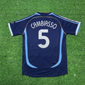 Esteban Cambiasso #5 Argentina 2006 World Cup Dark Blue Home Retro Football Jersey – Back View