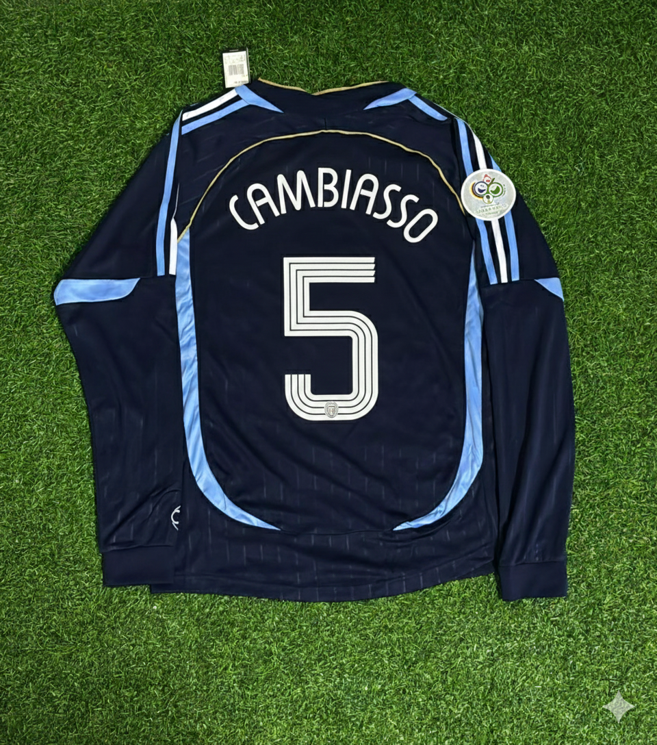 Argentina 2006 World Cup Long Sleeve Retro Football Jersey – Esteban Cambiasso – Back View