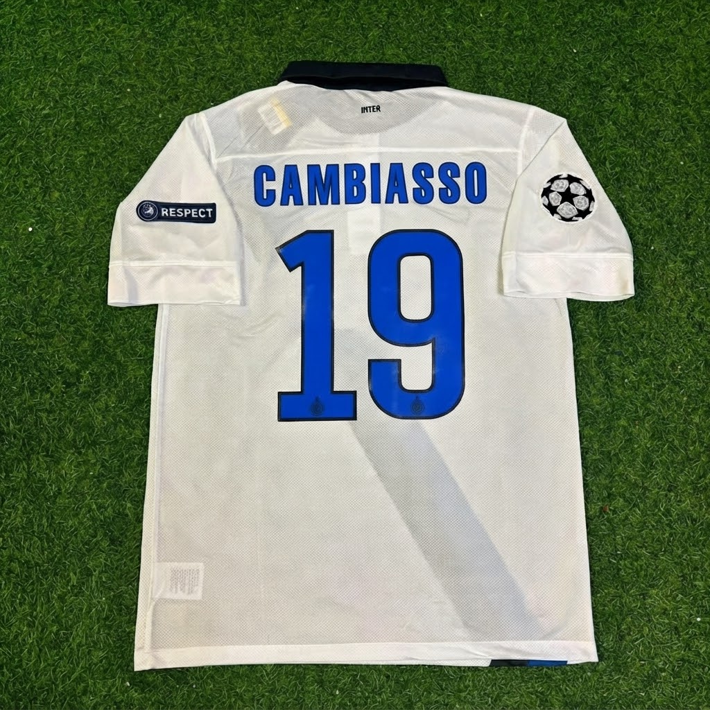 Estaban Cambiasso #19 Inter 2011/2012 White Away Jersey – Back View