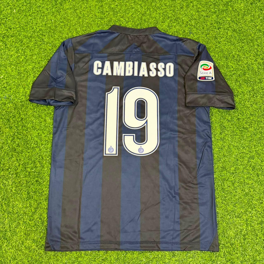 Esteban Cambiasso Inter Milan 2013–2014 Home Retro Football Jersey – Back View