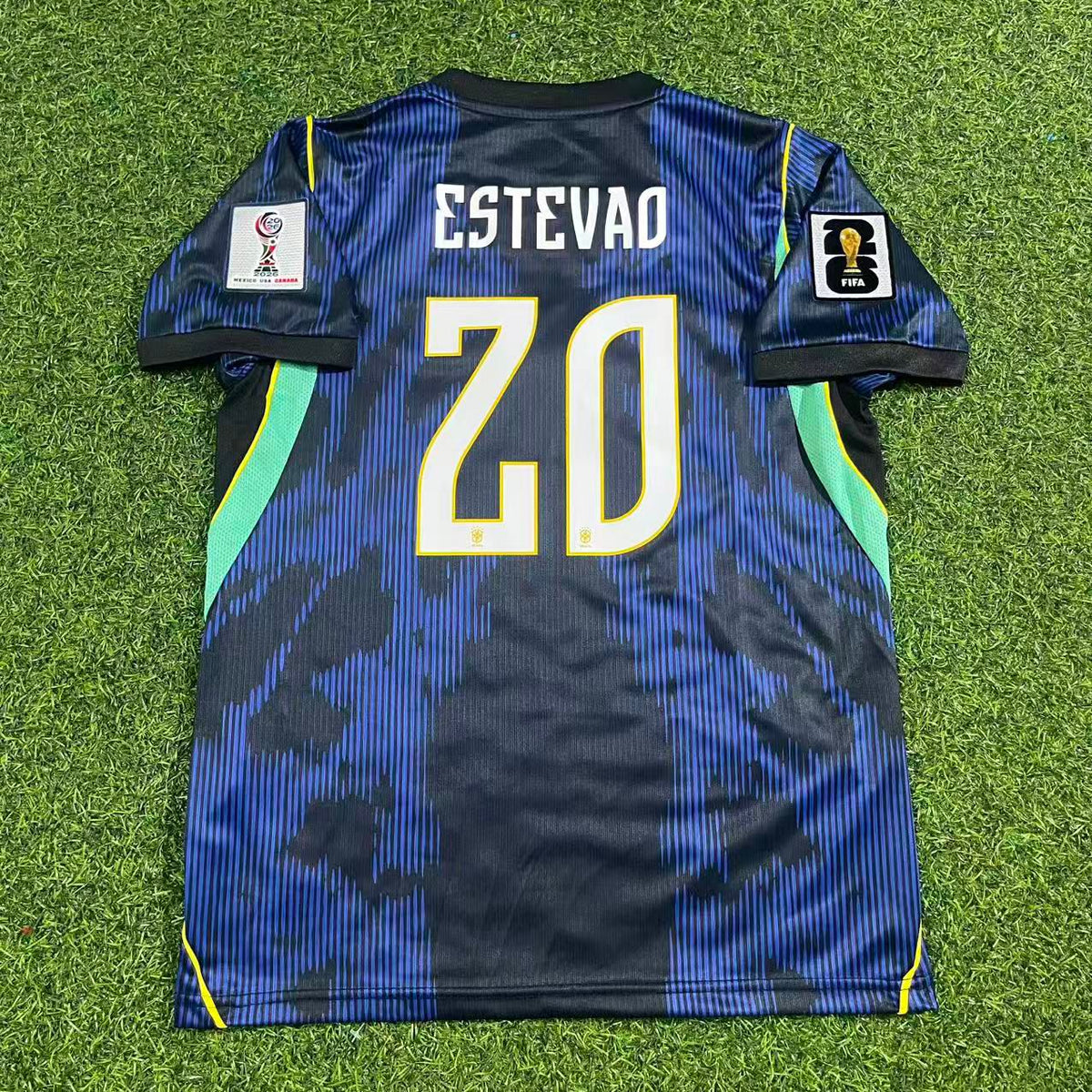 Brazil 2026 World Cup Blue Away Jersey – Estêvão Willian 20# – Detailed View