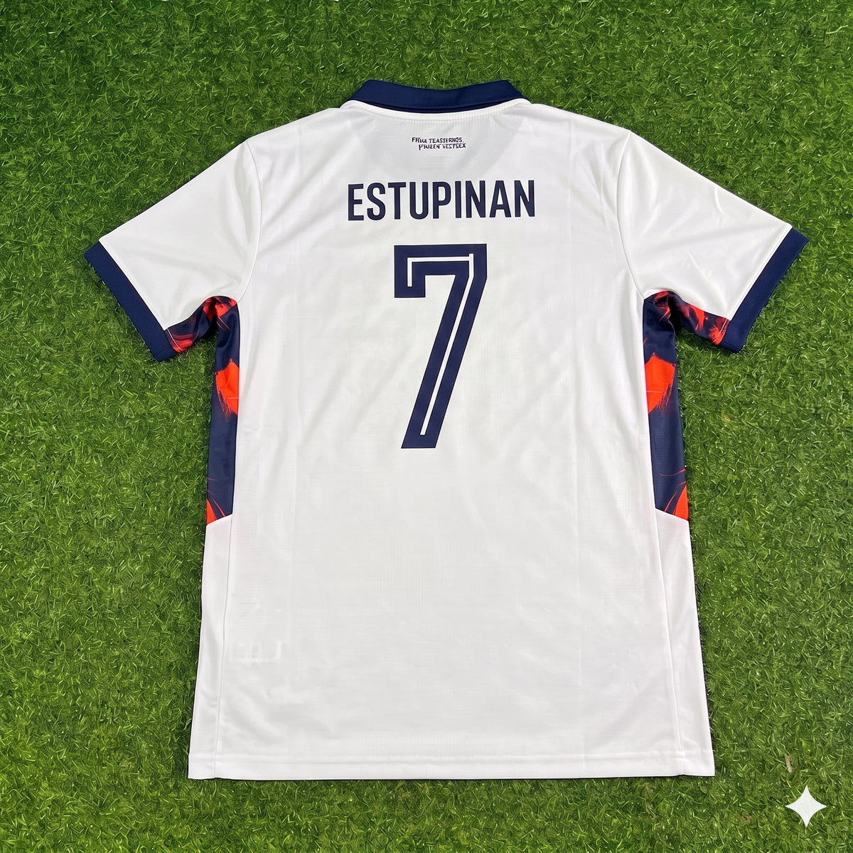 Pervis Estupinan #7 Ecuador 2026 World Cup White Football Jersey – Back View