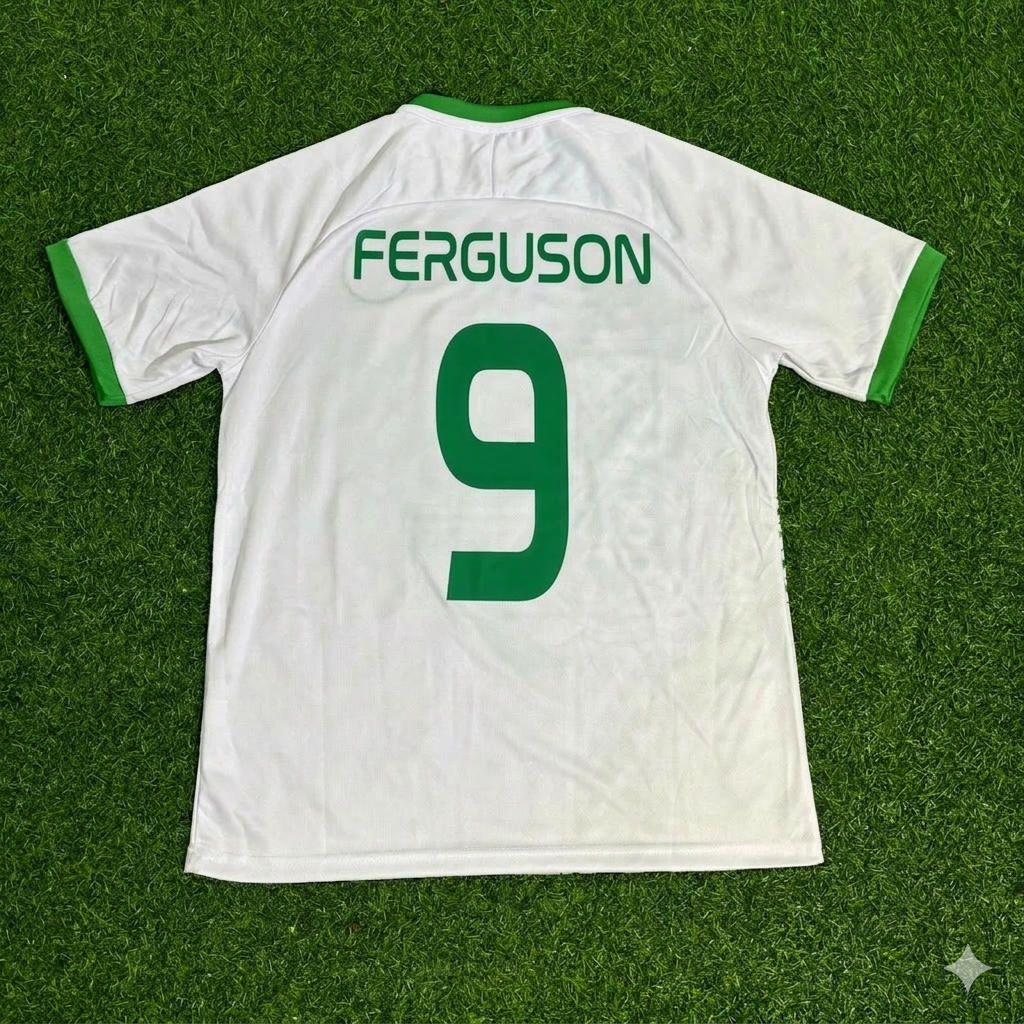 Ireland Vintage Special Edition White Football Jersey – Evan Ferguson 9- – Back View