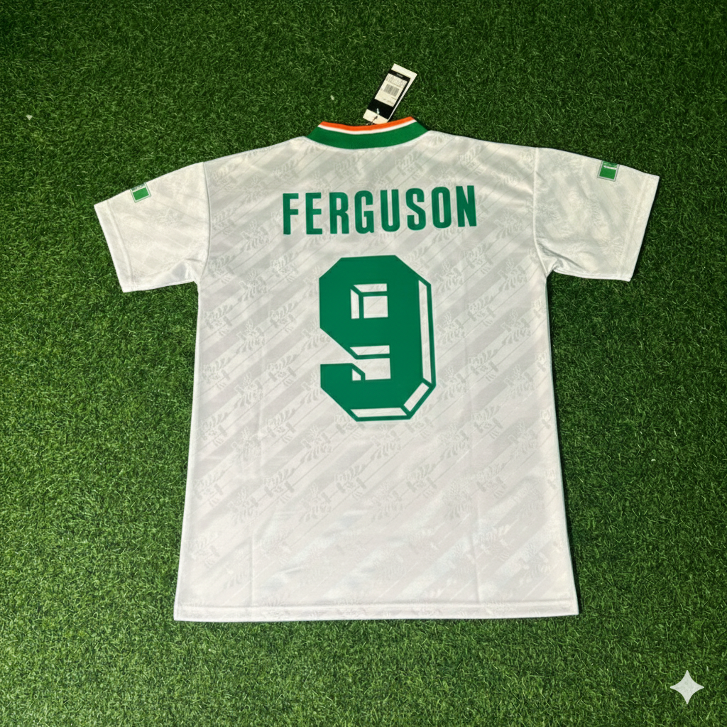 Ireland Season Away Retro Football Jersey – Evan Ferguson – Back View