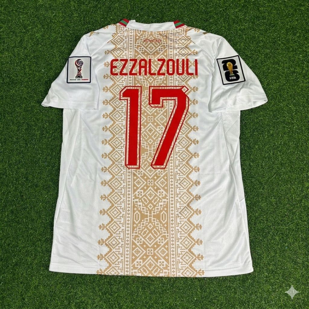 Abde Ezzalzouli Morocco 2026 World Cup Away Football Jersey – Back View