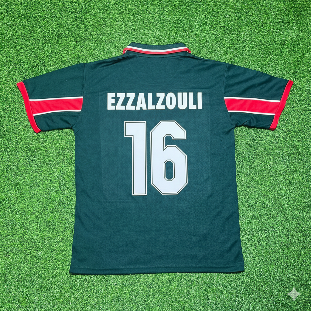 Abde Ezzalzouli Morocco Home Retro Football Jersey – Back View
