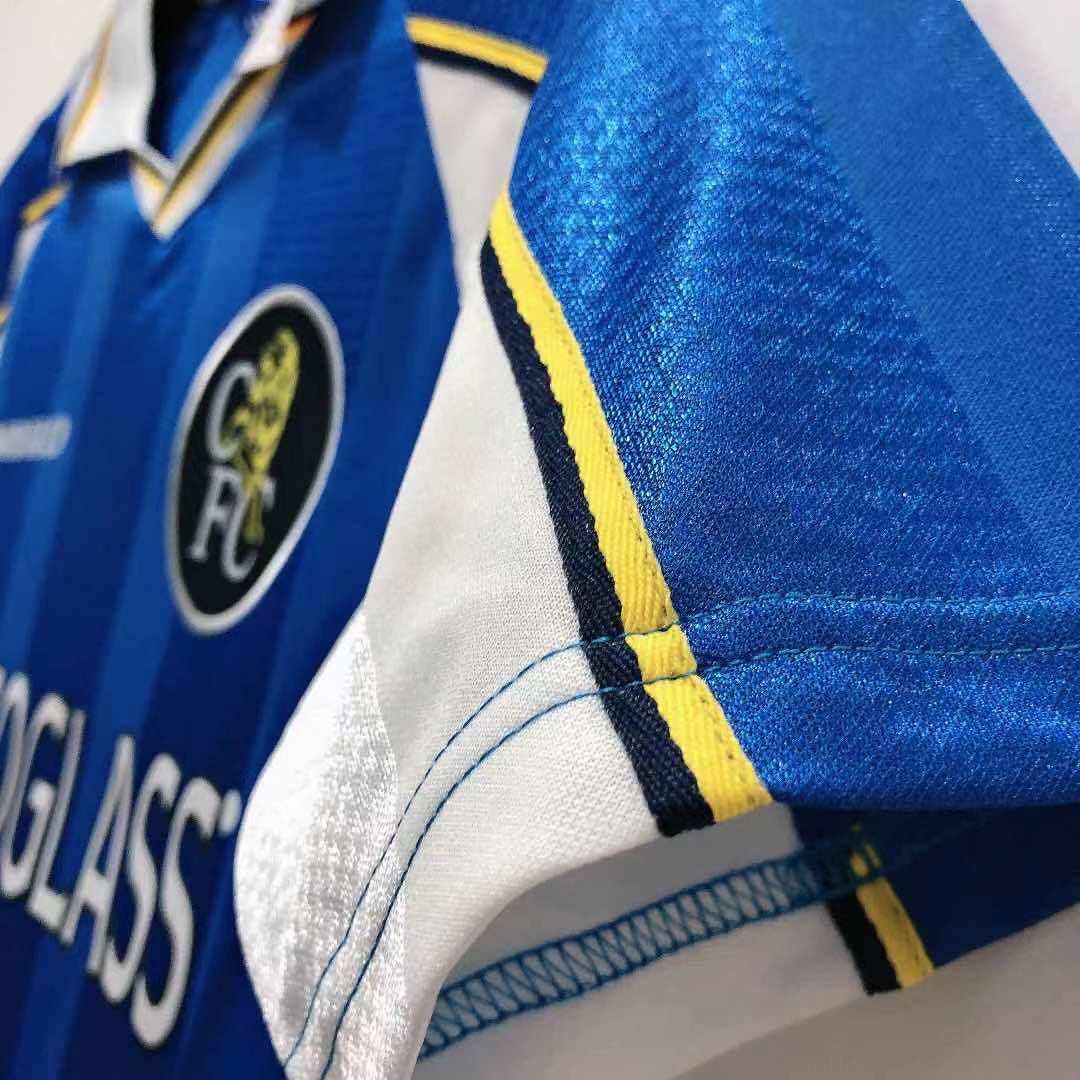Chelsea 1997-1999 Season Home Blue Retro  Football Jersey Trikot Maillot V4