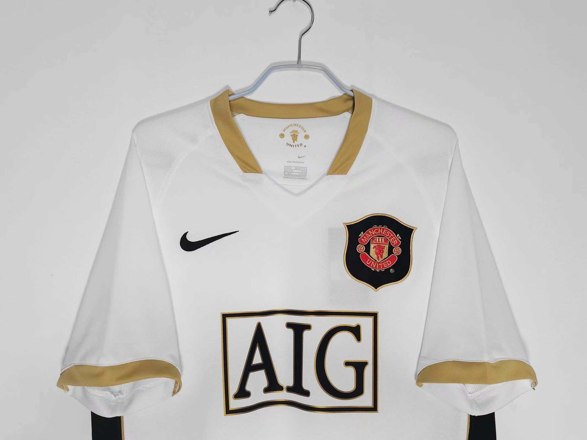 Manchester United 2006-2007 Season Away White Retro  Football Jersey Trikot Maillot V7