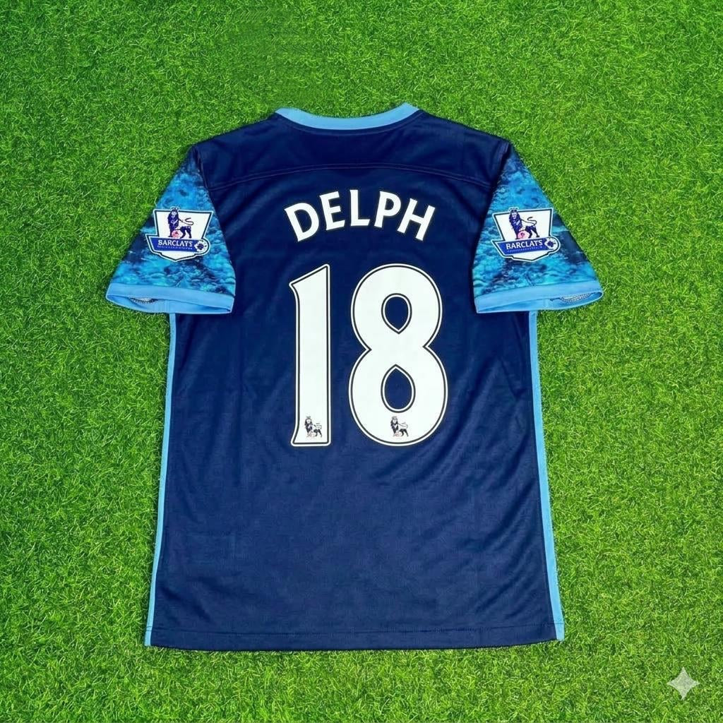 2016 Fabian Delph 18- Manchester City 2017 Season Retro Football Jersey – Back View