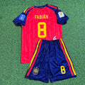 Fabian Ruiz #8 Spain 2026 World Cup Home Kids Football Jersey – Back View