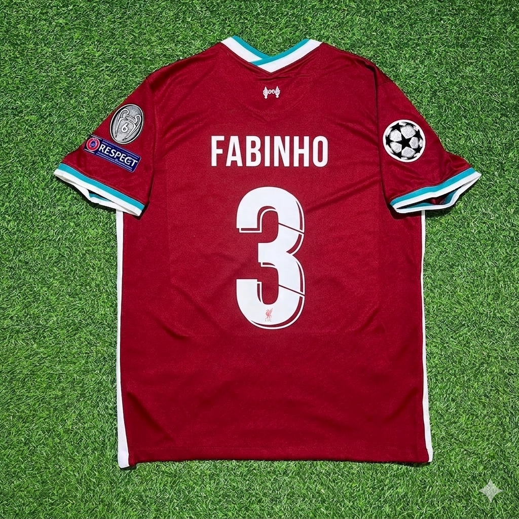 Liverpool 2019 2020 Home Retro Football Jersey – Fabinho 3# – Back View
