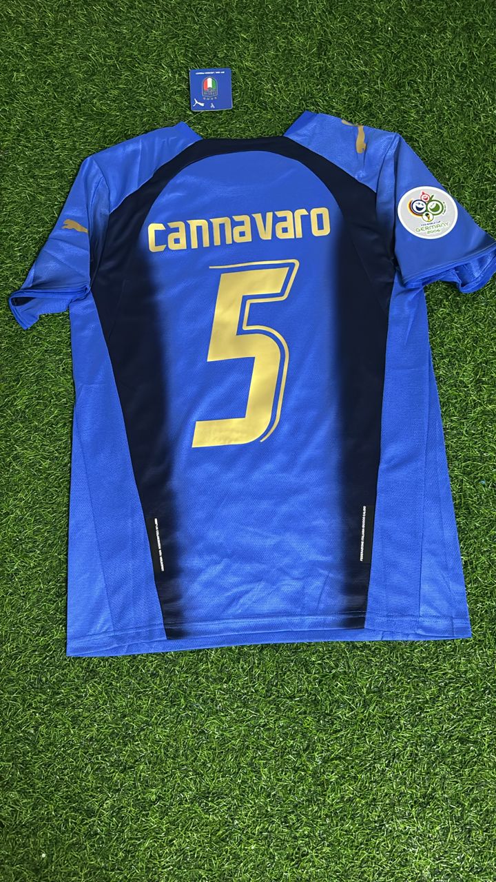 Fabio Cannavaro Italy 2006 World Cup Retro Football Jersey – Back View