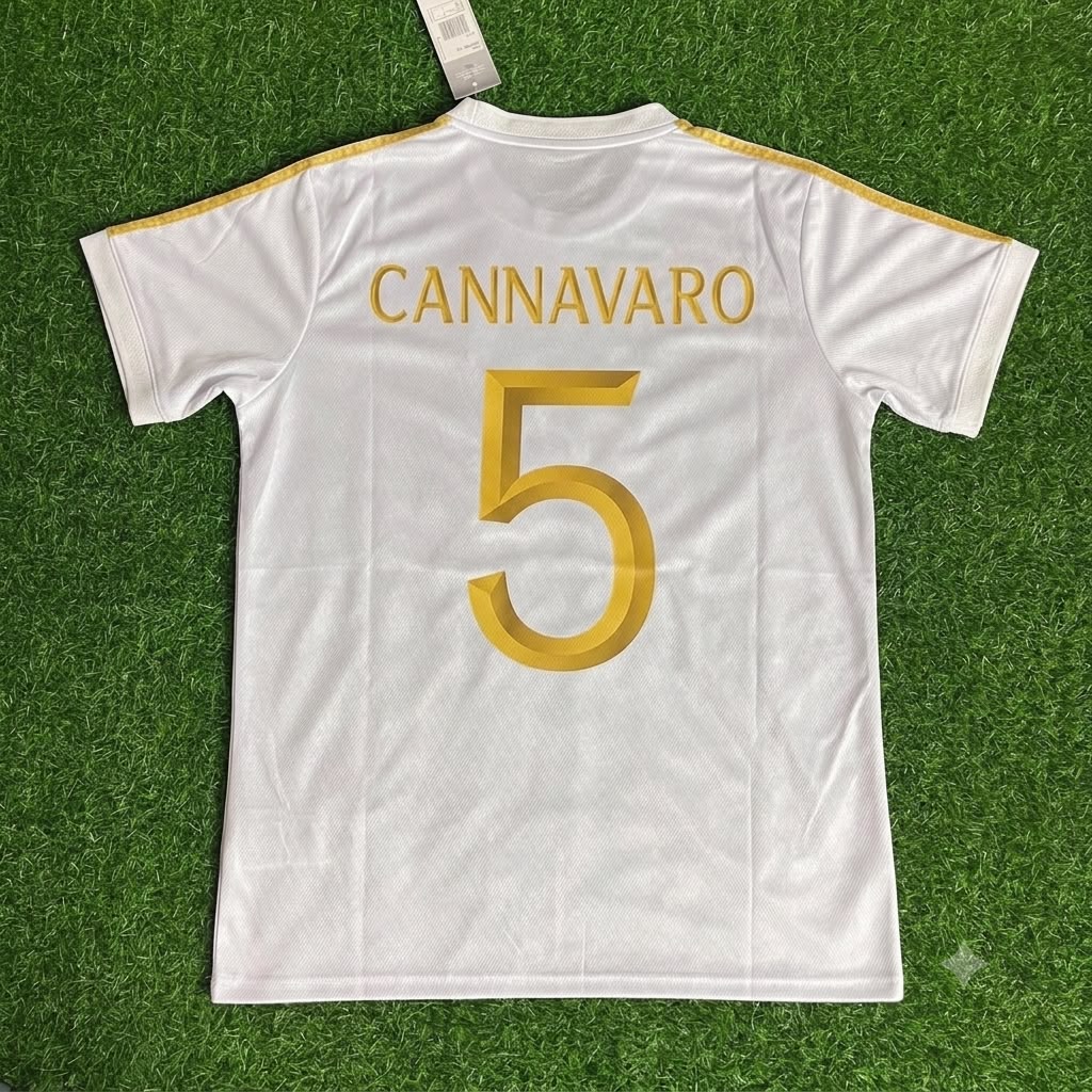 Fabio Cannavaro - Italy White Anniversary Kit Jersey – Back View