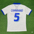 Fabio Cannavaro Italy White Retro Football Jersey – Back View