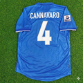 Fabio Cannavaro Italy 1998 World Cup Home Blue Retro Football Jersey – Back View