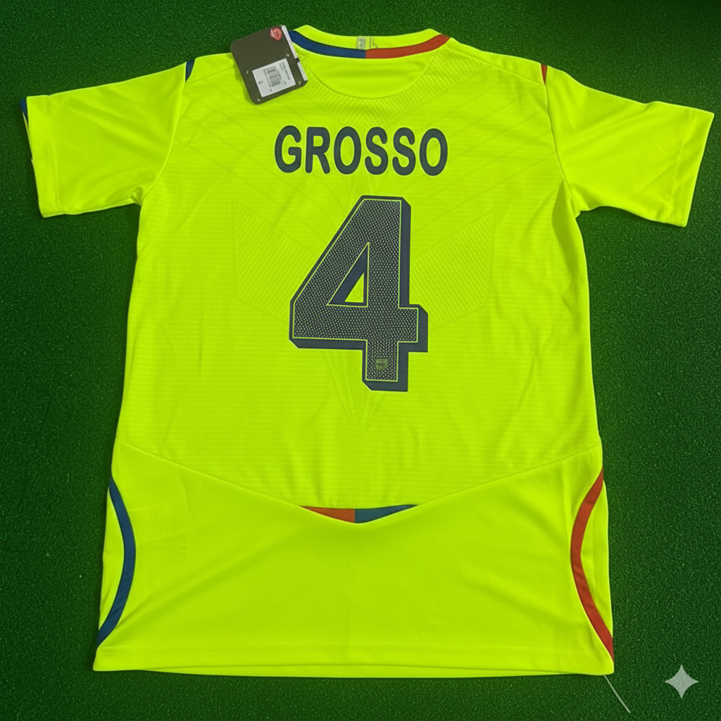 2008 Fabio Grosso 4 Olympique Lyon 2009 Third Football Jersey – Back View