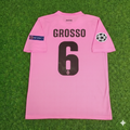 2012 Fabio Grosso Juventus Pink 2013 Season Retro Football Jersey – Back View