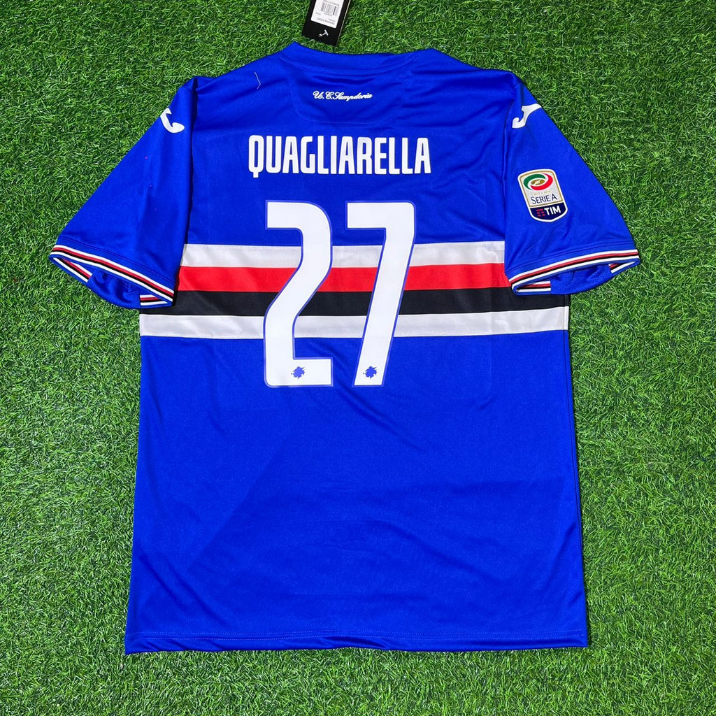 2016/17 Fabio Quagliarella Sampdoria Retro Football Jersey – Back View