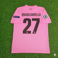 2012 Fabio Quagliarella Juventus Pink 2013 Season Retro Football Jersey – Back View