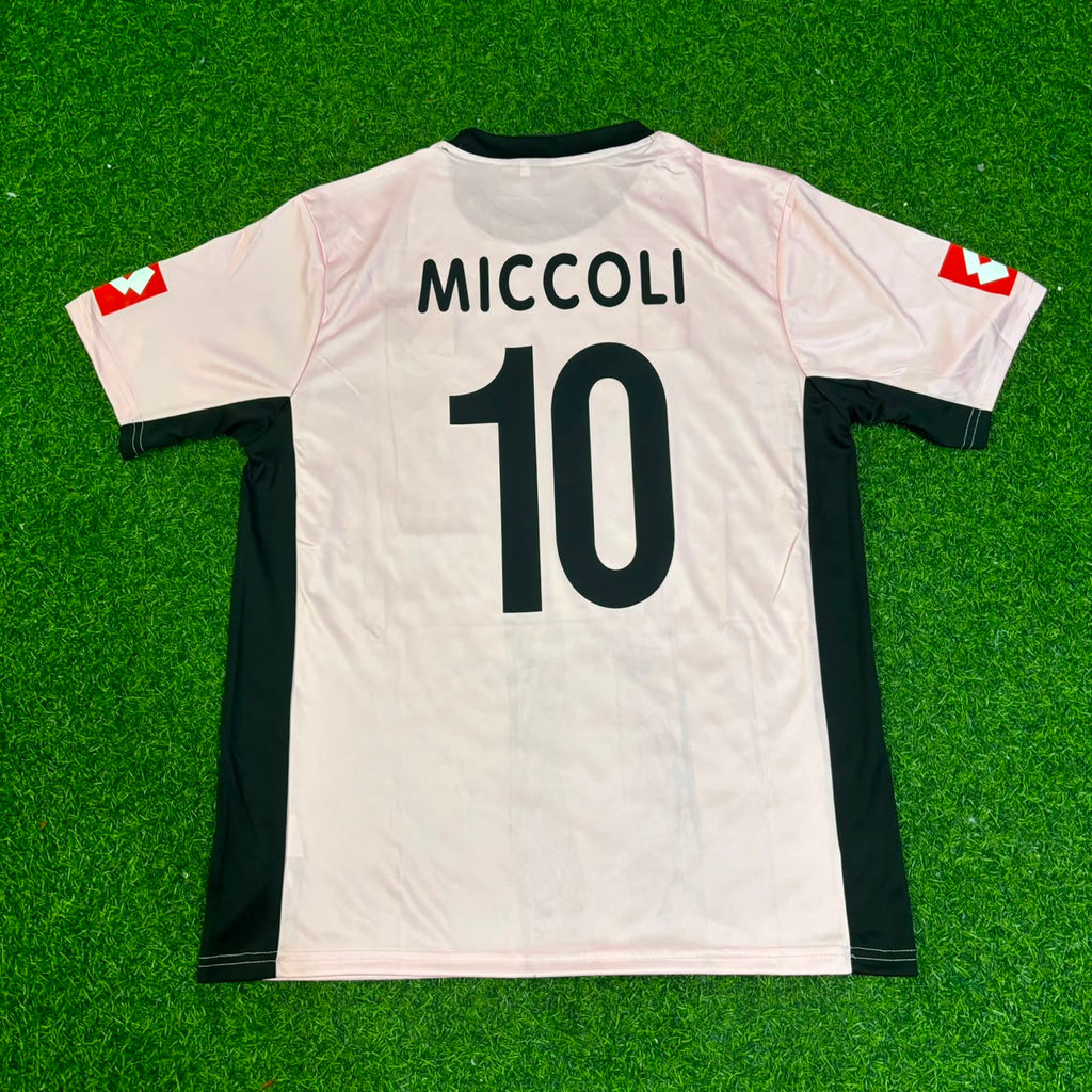 Fabrizio Miccoli Palermo FC Pink Retro Football Jersey – Back View
